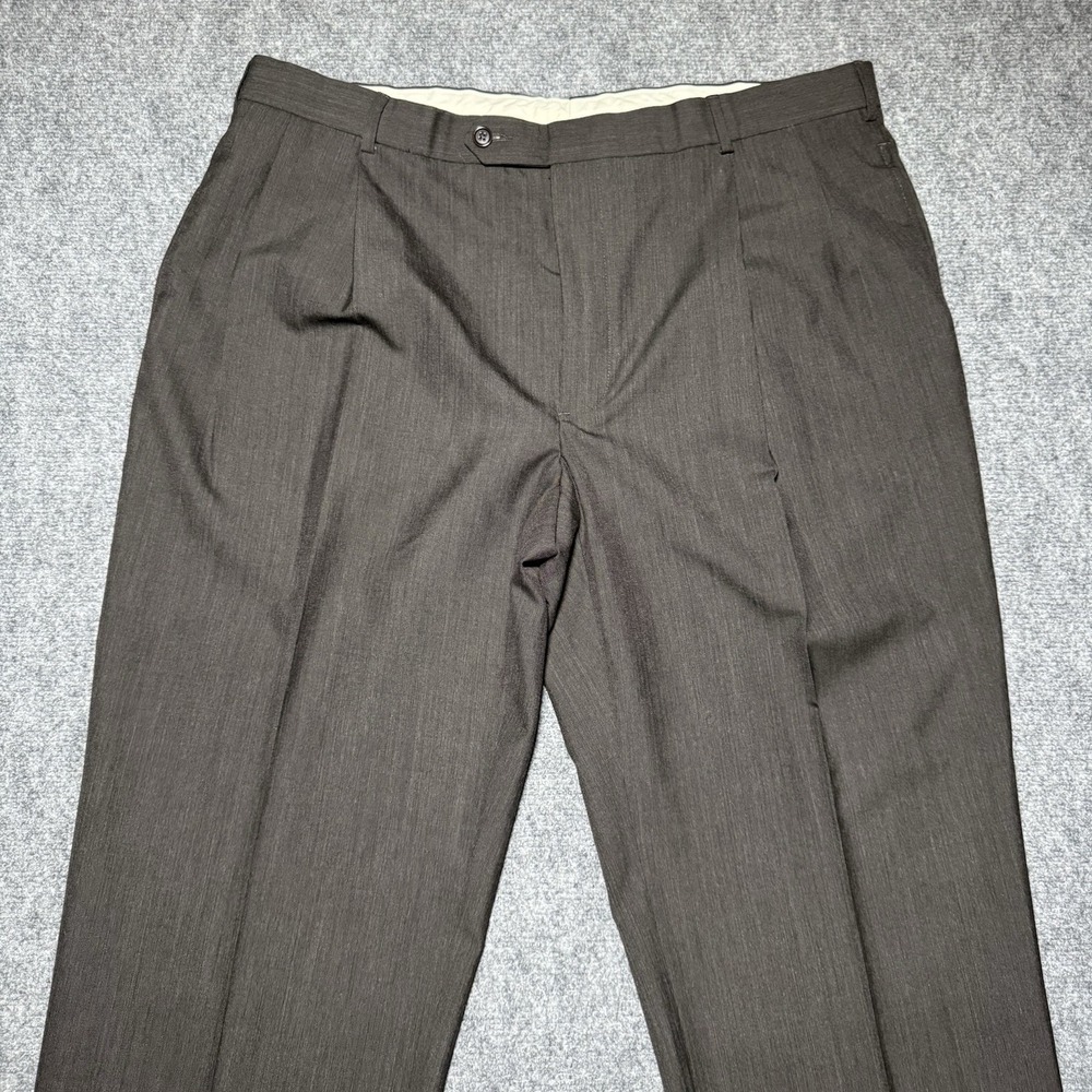 Brooks Brothers 346 Solid Dark Brown Dress Pants 100% Wool Men Fit 38x30 - Picture 3 of 14